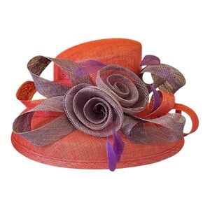 Something Special Red Gray and Purple Kentucky Derby Church Wedding Women's Hat